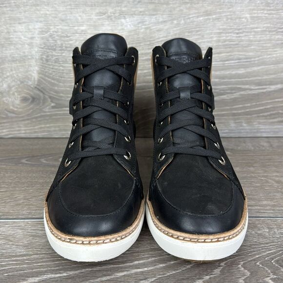 Sperry Top Sider Gold Cup Rey Isla Women’s Sz 9.5 Black Tan Leather Lace Up Boot - Picture 2 of 11